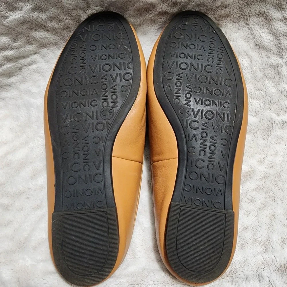 Vionic Adeline Horsebit Mules Loafers Shoes  Women's  Size 6.5 Wide Camel